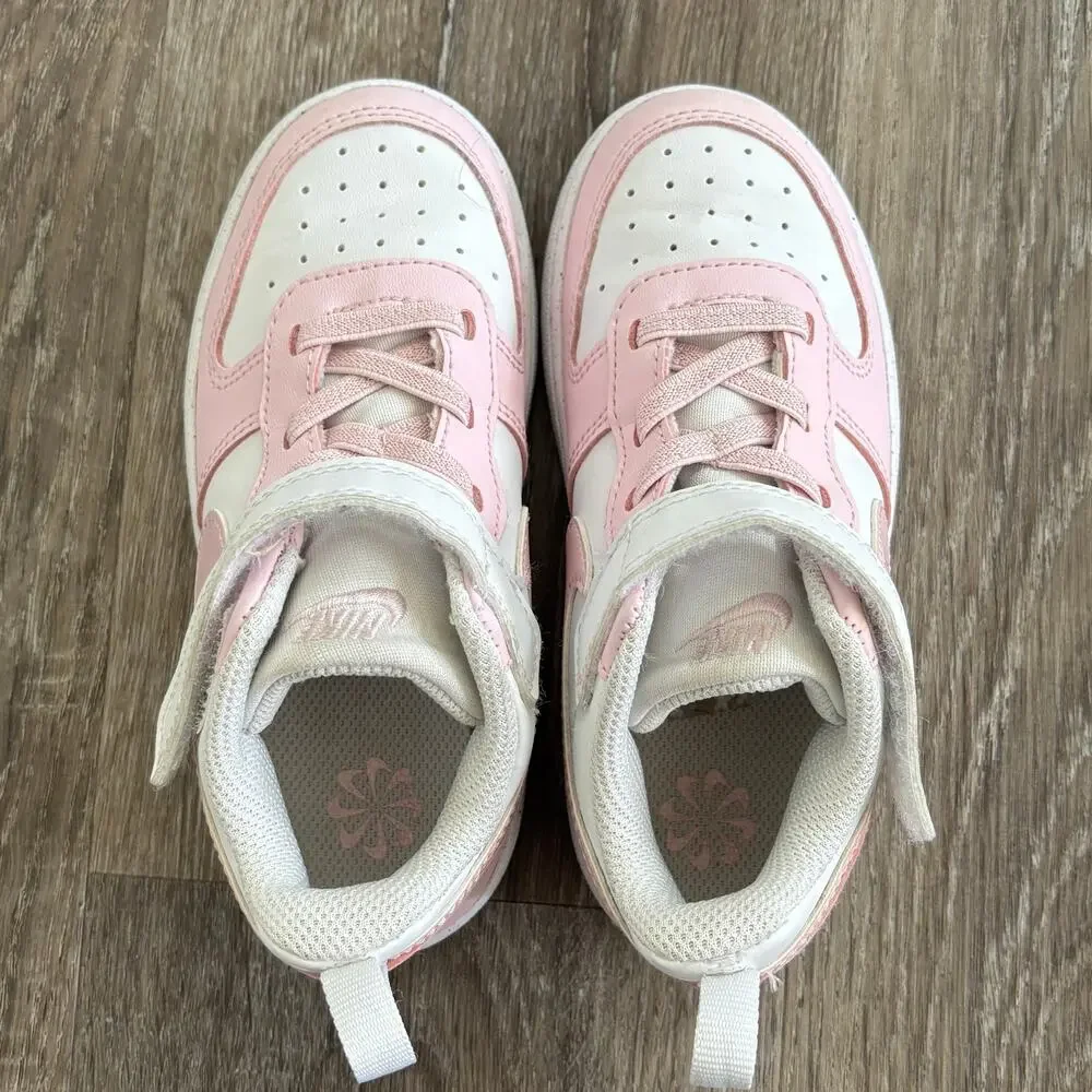 Nike Toddler Girls Court Borough Low Recraft Sneakers Pink Foam White - Size: 9 - Picture 8 of 8